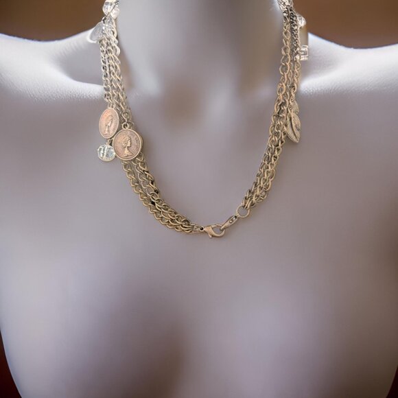 1977 Queen Elizabeth II Multilayered Coin Necklace - Picture 4 of 4